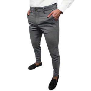 Men's Solid Color Blended Suit Pants