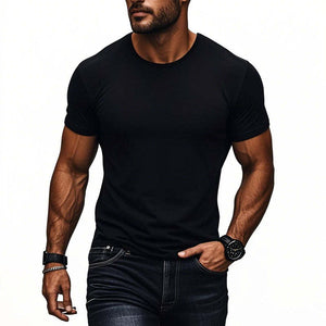 Men's Cotton Blend Crew Neck Short Sleeve T-Shirt