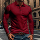 Men's Casual Elastic Long Sleeve POLO Shirt