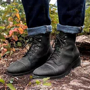 Men's Vintage Martin Boots Western Style Lace-up Leather Boots