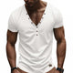Men's Solid Color Cotton V-Neck Short Sleeve T-Shirt
