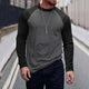 Men's Retro Casual Colorblock Round Neck Long Sleeve T-Shirt