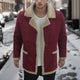 Men's Solid Color Shearling Coat