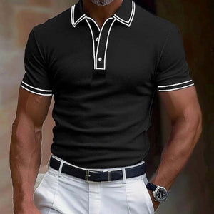 Men's Casual Lapel Slim Fit Short Sleeve Polo Shirt