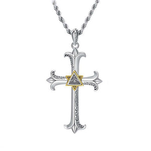 Vintage Evil Eye Cross Necklace