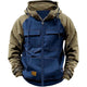 Men's Casual Colorblock Raglan Sleeve Hooded Sweatshirt Jacket