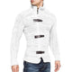 Men's Casual Stand Collar Zipper Cable Knitted Slim Cardigan