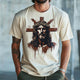 Men's Retro Casual Jesus Printed Round Neck Short Sleeve T-Shirt