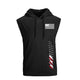 USA FLAG PRINT QUICK DRY HOODED TANK
