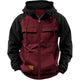 Men's Casual Colorblock Raglan Sleeve Hooded Sweatshirt Jacket