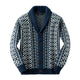 Men's Vintage Jacquard Shawl Collar Single Breasted Knit Cardigan