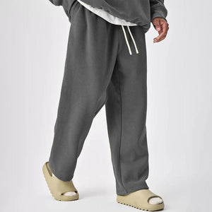 Men's Solid Color Drawstring Elastic Waist Straight Leg Sweatpants
