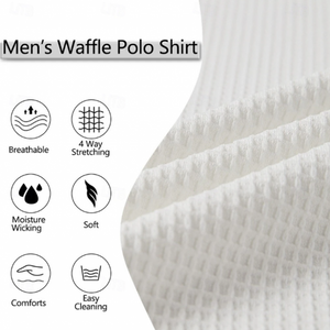 Men's Spring Fashion Classic Waffle Bright Color Golf Polo Shirt