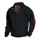 Men's Vintage Stand Collar Pullover Twisted Textured Knitted Sweater