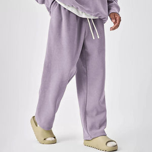 Men's Solid Color Drawstring Elastic Waist Straight Leg Sweatpants