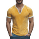 Men's Spring And Summer Fashion Slim Contrast Color Thin Suede Short Sleeve T-shirt