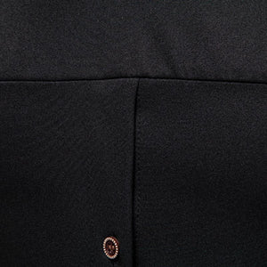 Men's Casual Lapel Slanted Placket Asymmetric Slim Fit Long Sleeve Shirt
