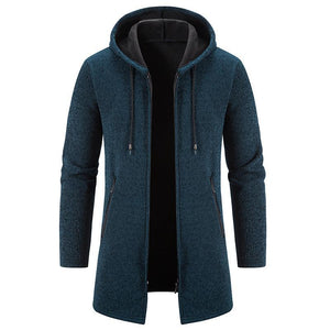 Men's Fleece Chenille Solid Color Knitted Cardigan