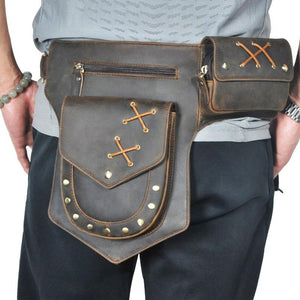 Men's Classic Retro Personality Outdoor Leather Waist Bag