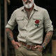Men's Retro Casual Western Cowboy Embroidered Long Sleeve Shirt
