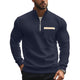 Men's Casual Zipper Stand Collar Solid Color Sweatshirt