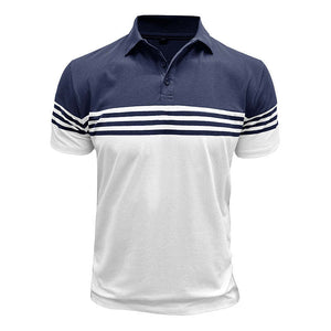 Men's Casual Striped Short Sleeve POLO Shirt