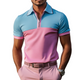 Men's Classic Casual Contrast Color Stitching Golf Short Sleeve POLO Shirt
