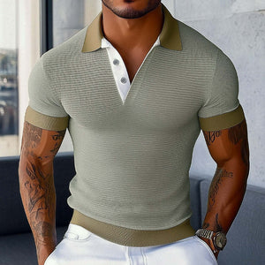 Men's Summer Basic Knitted Slim Polo Shirt