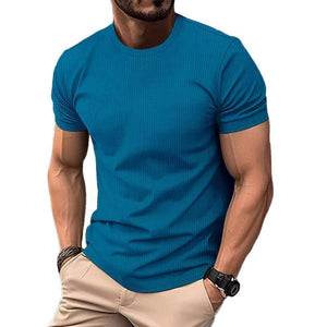 Men's Casual Round Neck Breathable Ice Silk Short-Sleeved T-Shirt