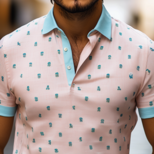 Men's Spring Fashion Casual Contrast Color Embroidery Short Sleeve POLO Shirt