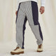 Men's Retro Casual Stitching Checkered Striped Trousers