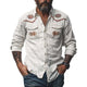 Men's Vintage Cotton Embroidered Long Sleeve Shirt