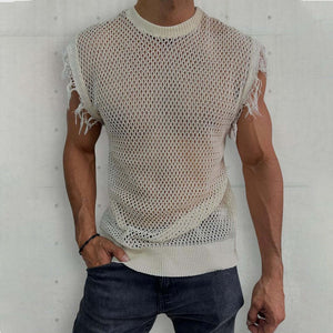 Men's Summer Casual Sexy Fashion Knitted Slim Tank Top