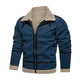 Men's Vintage Suede Lambswool Warm Lapel Zipper Loose Jacket