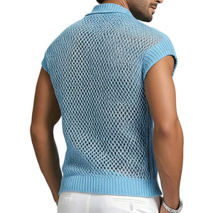 Men's Summer Fashion Knitted Mesh Breathable T-shirt