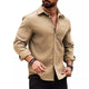 Men's Casual Cotton Blend Lapel Slim Fit Long Sleeve Shirt