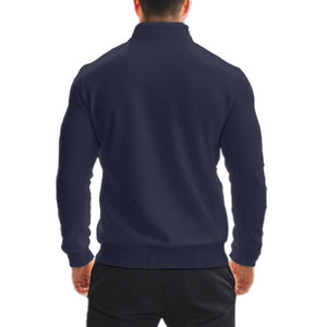 Men's Casual Zipper Stand Collar Solid Color Sweatshirt