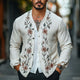 Men's Cotton And Linen Floral Embroidered Vintage Thin Jacket