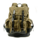 Men's Vintage Outdoor Canvas Stitching Leather Multi-Pocket Backpack