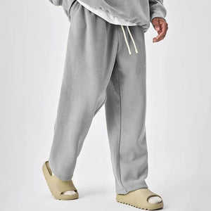 Men's Solid Color Drawstring Elastic Waist Straight Leg Sweatpants