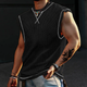 Men's Casual Waffle Crew Neck Loose Tank Top