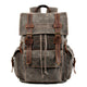 Men's Vintage Beeswax Canvas Outdoor Leather Multi-Pocket Backpack