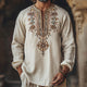 Men's Ethnic Print Open Collar T-Shirt