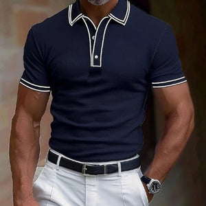 Men's Casual Lapel Slim Fit Short Sleeve Polo Shirt