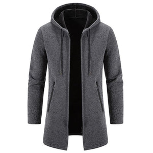 Men's Fleece Chenille Solid Color Knitted Cardigan