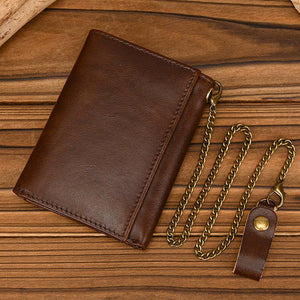 Men's Vintage Trifold Casual Genuine Leather Wallet