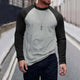 Men's Retro Casual Colorblock Round Neck Long Sleeve T-Shirt