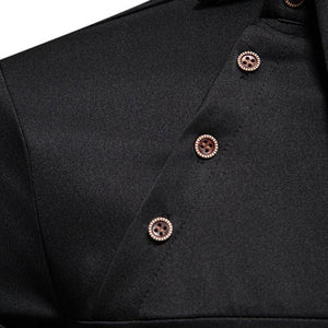 Men's Casual Lapel Slanted Placket Asymmetric Slim Fit Long Sleeve Shirt