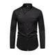 Men's Casual Lapel Slanted Placket Asymmetric Slim Fit Long Sleeve Shirt