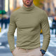 Men's 65% Cotton Mock Turtleneck Tee Top Long Sleeve Shirt Solid Color Turtleneck Formal Outdoor Long Sleeve High Neck Clothing Apparel Daily Casual Street Style